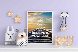 Keep Calm And Believe In Yourself - Motivational Quotes Art Frame For Wall Decor- Funkydecors Xs /