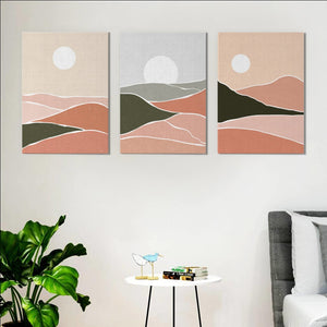 Land Of Shades - Abstract 3 Panels Art Frame For Wall Decor- Funkydecors Xs / Canvas Posters Prints