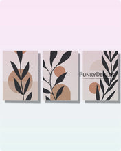 Load image into Gallery viewer, Leaf Prints - Miinimal 3 Panels Art Frame For Wall Decor- Funkydecors Posters &amp; Visual Artwork

