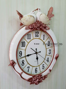 Love Birds Marble Wall Clock For Home Office Decor And Gifts 60 Cm Tall- Funkydecors Clocks