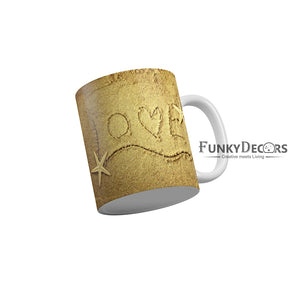 Love in Sand Ceramic Coffee Mug 350 ml-FunkyDecors