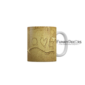 Love in Sand Ceramic Coffee Mug 350 ml-FunkyDecors