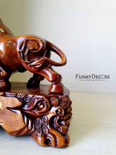 Load image into Gallery viewer, Lucky Feng Shui Bull Sculpture In Brown Decorative Showpiece Animal Figurine- Funkydecors Figurines
