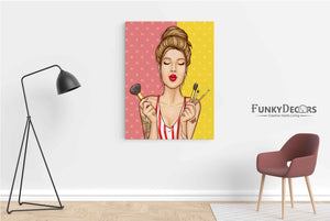 Make Up Queen Pop Art Frame For Wall Decor- Funkydecors Posters Prints & Visual Artwork