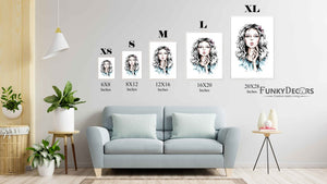 Messy Hair Women Fashion Art Frame For Wall Decor- Funkydecors Posters Prints & Visual Artwork