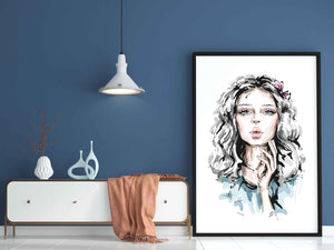 Messy Hair Women Fashion Art Frame For Wall Decor- Funkydecors Xs / White Posters Prints & Visual