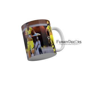 MS Dhoni and Suresh Raina CSK Coffee Ceramic Mug 350 ML-FunkyDecors