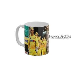 MS Dhoni CSK Team Coffee Ceramic Mug 350 ML-FunkyDecors