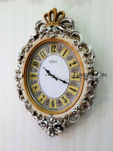 Multicolor Crown Vintage Style Marble Wall Clock For Home Office Decor And Gifts 72 Cm Tall-
