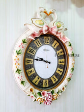 Load image into Gallery viewer, Multicolor Love Birds Marble Wall Clock For Home Office Décor And Gifts 70 Cm Tall- Funkydecors
