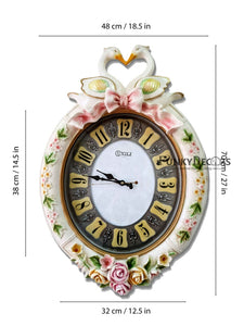 Multicolor Love Birds Marble Wall Clock For Home Office Décor And Gifts 70 Cm Tall- Funkydecors