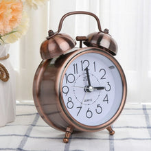 Load image into Gallery viewer, Red Bronze Retro Style Alarm Kids Room Table Clock For Home And Office Decor-Funkydecors Clocks

