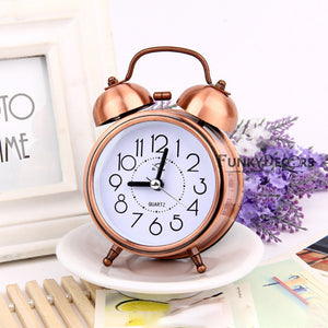 Red Bronze Retro Style Alarm Kids Room Table Clock For Home And Office Decor-Funkydecors Clocks