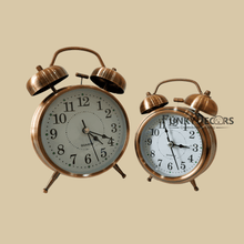 Load image into Gallery viewer, Red Bronze Royal Retro Style Alarm Kids Room Table Clock-Funkydecors Clocks
