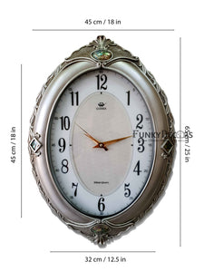 Silver Vintage Gems Marble Wall Clock For Home Office Décor And Gifts 65 Cm Tall- Funkydecors Clocks