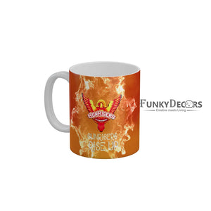 Sunrisers Hyderabad Logo Sunrisers Rise Up Coffee Ceramic Mug 350 ML-FunkyDecors