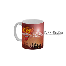 Load image into Gallery viewer, Sunrisers Hyderabad Logo Rise up to every challenge Coffee Ceramic Mug 350 ML-FunkyDecors
