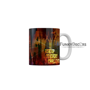 Sunrisers Hyderabad Rise up to every challenge Coffee Ceramic Mug 350 ML-FunkyDecors
