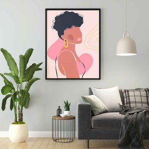 The Art Of Pink - Women Portrait Frame For Wall Decor- Funkydecors Xs / Black Posters Prints &