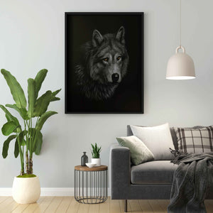 The Artic Wolf - Animal Art Frame For Wall Decor- Funkydecors Xs / Black Posters Prints & Visual