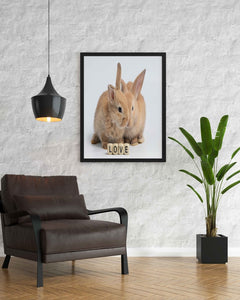 The Bunny - Animal Art Frame For Wall Decor- Funkydecors Xs / Black Posters Prints & Visual Artwork