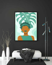 Load image into Gallery viewer, The Green Art - Women Portrait Frame For Wall Decor- Funkydecors Xs / Black Posters Prints &amp; Visual
