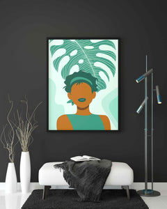 The Green Art - Women Portrait Frame For Wall Decor- Funkydecors Xs / Black Posters Prints & Visual