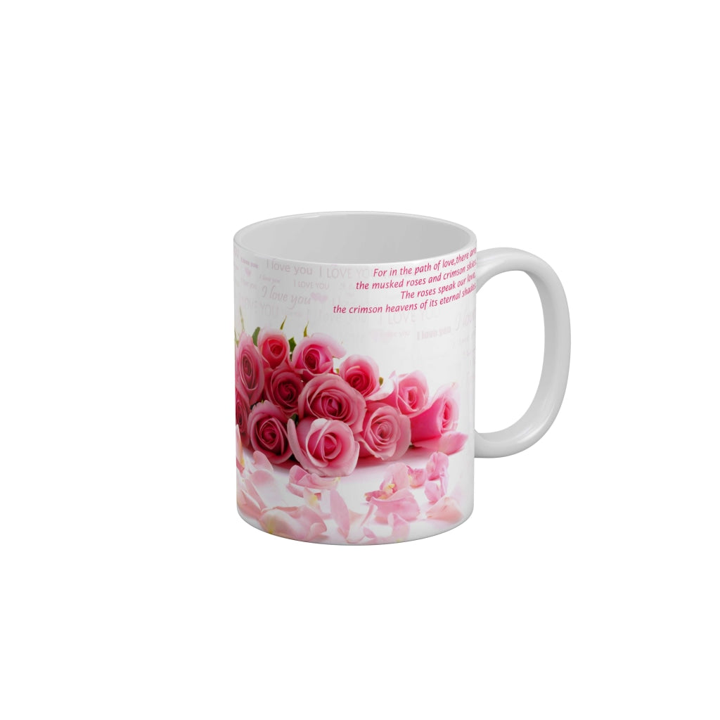 The roses speak our love Coffee Ceramic Mug 350 ML-FunkyDecors
