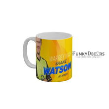 Load image into Gallery viewer, Warry Wah Shane Watson All rounder CSK Coffee Ceramic Mug 350 ML-FunkyDecors
