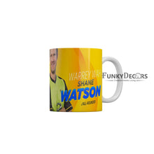 Load image into Gallery viewer, Warry Wah Shane Watson All rounder CSK Coffee Ceramic Mug 350 ML-FunkyDecors
