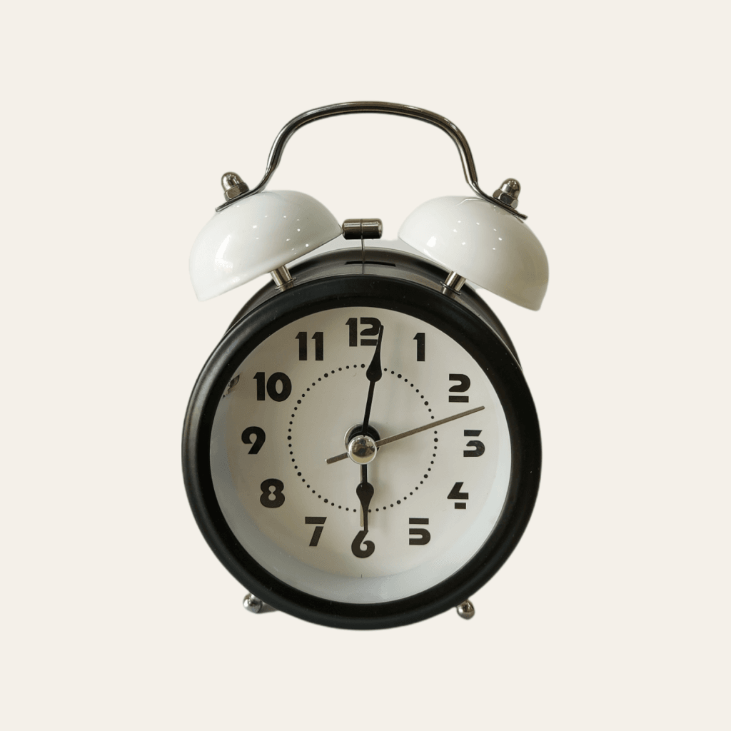 White Royal Retro Style Alarm Kids Room Table Clock-Funkydecors Clocks