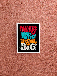 Work Hard Dream Big Quotes Art Frame For Wall Decor- Funkydecors Xs / White Posters Prints & Visual