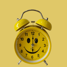 Load image into Gallery viewer, Yellow Smiley Royal Retro Style Alarm Kids Room Table Clock-Funkydecors Big Clocks
