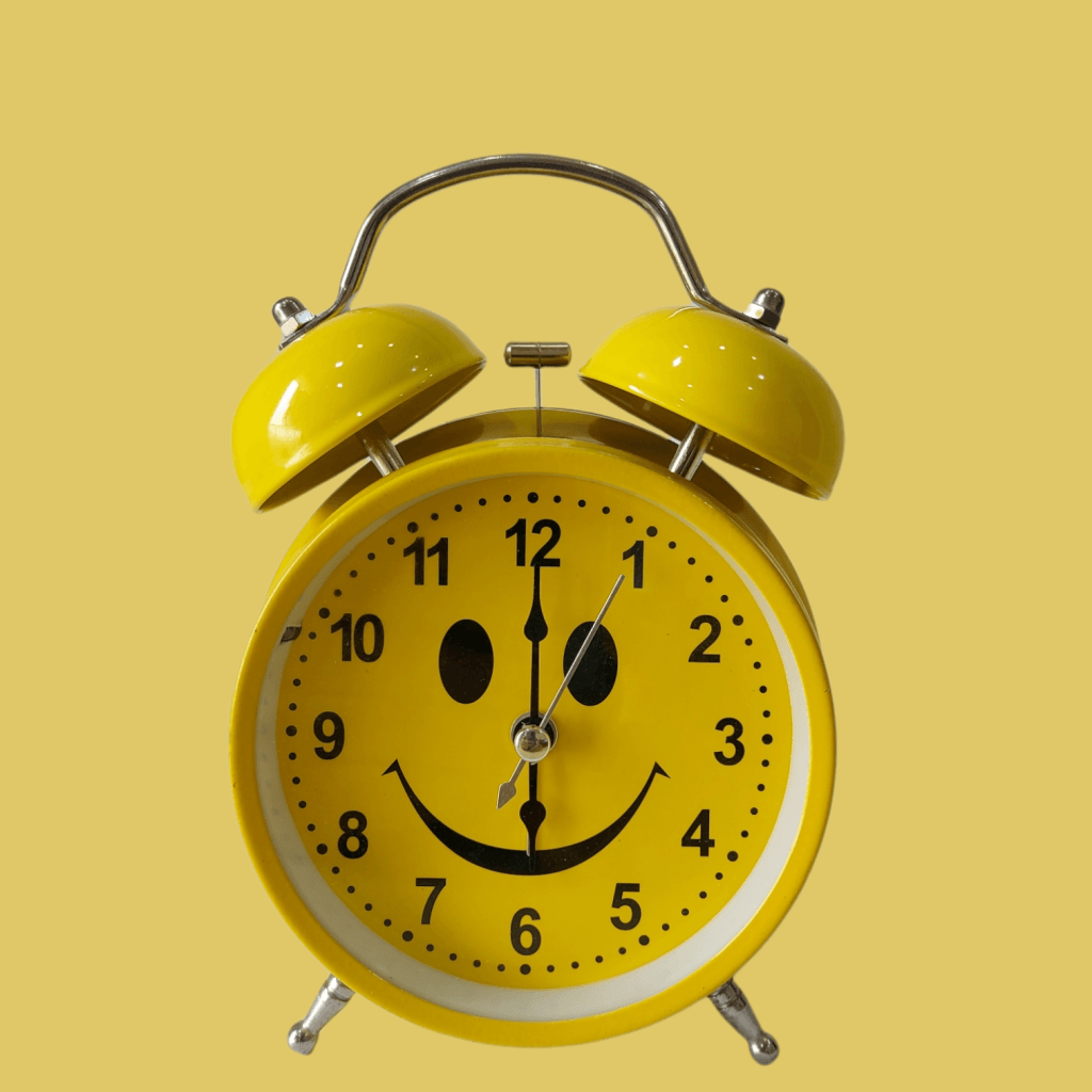 Yellow Smiley Royal Retro Style Alarm Kids Room Table Clock-Funkydecors Big Clocks